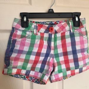 Mini Boden girls size 8 shorts, plaid